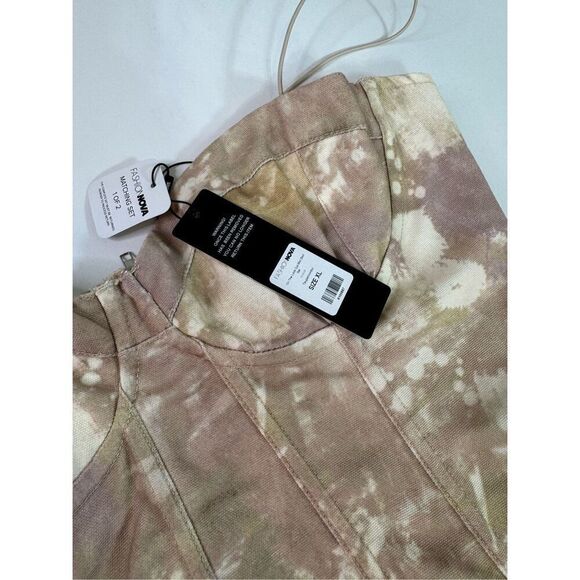 Fashion Nova Mini Skirt Set XL On the Look Out Taupe y2k Camo New Strappy - Picture 4 of 16